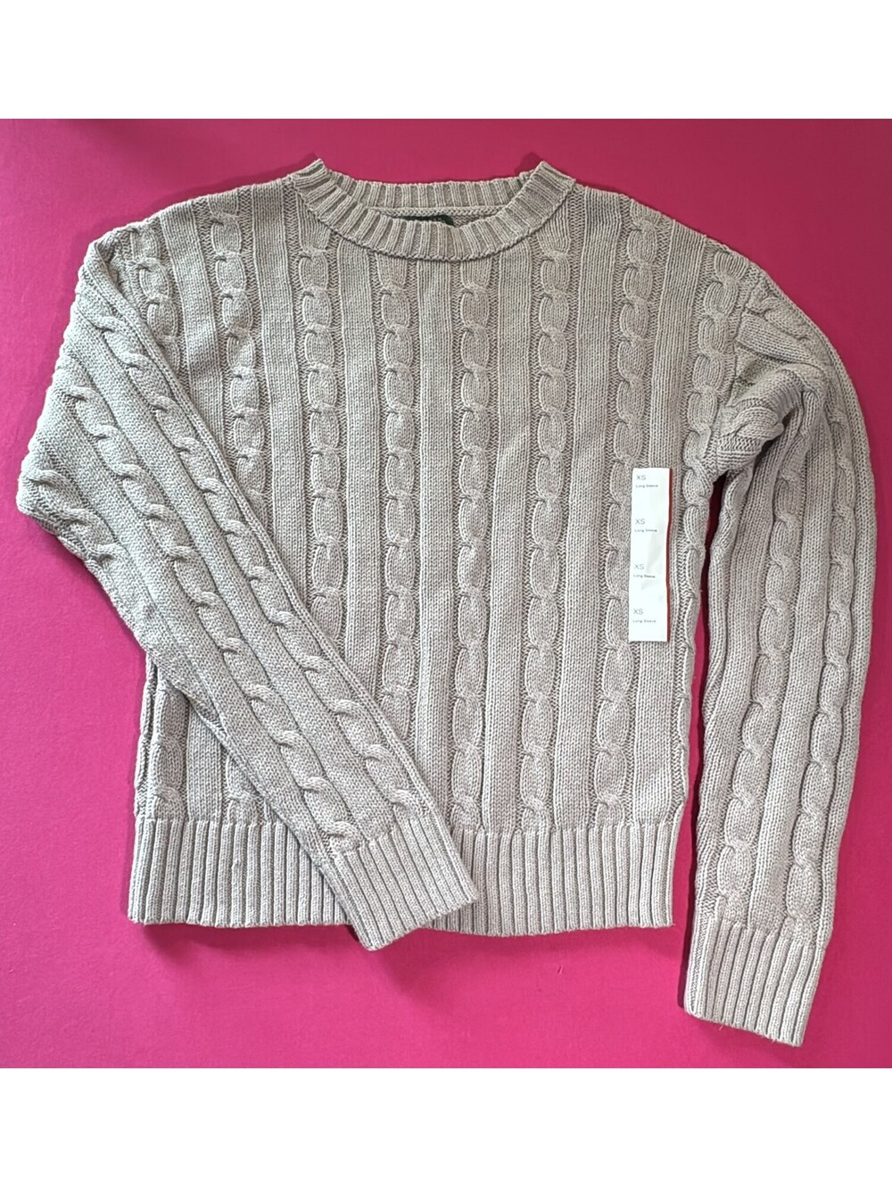 WildโฏFable CableโKnit Sweater Gray SizeโฏXS โ ChunkyโฏCrewโฏNeckโฏSoftโฏCottonโฏBlend